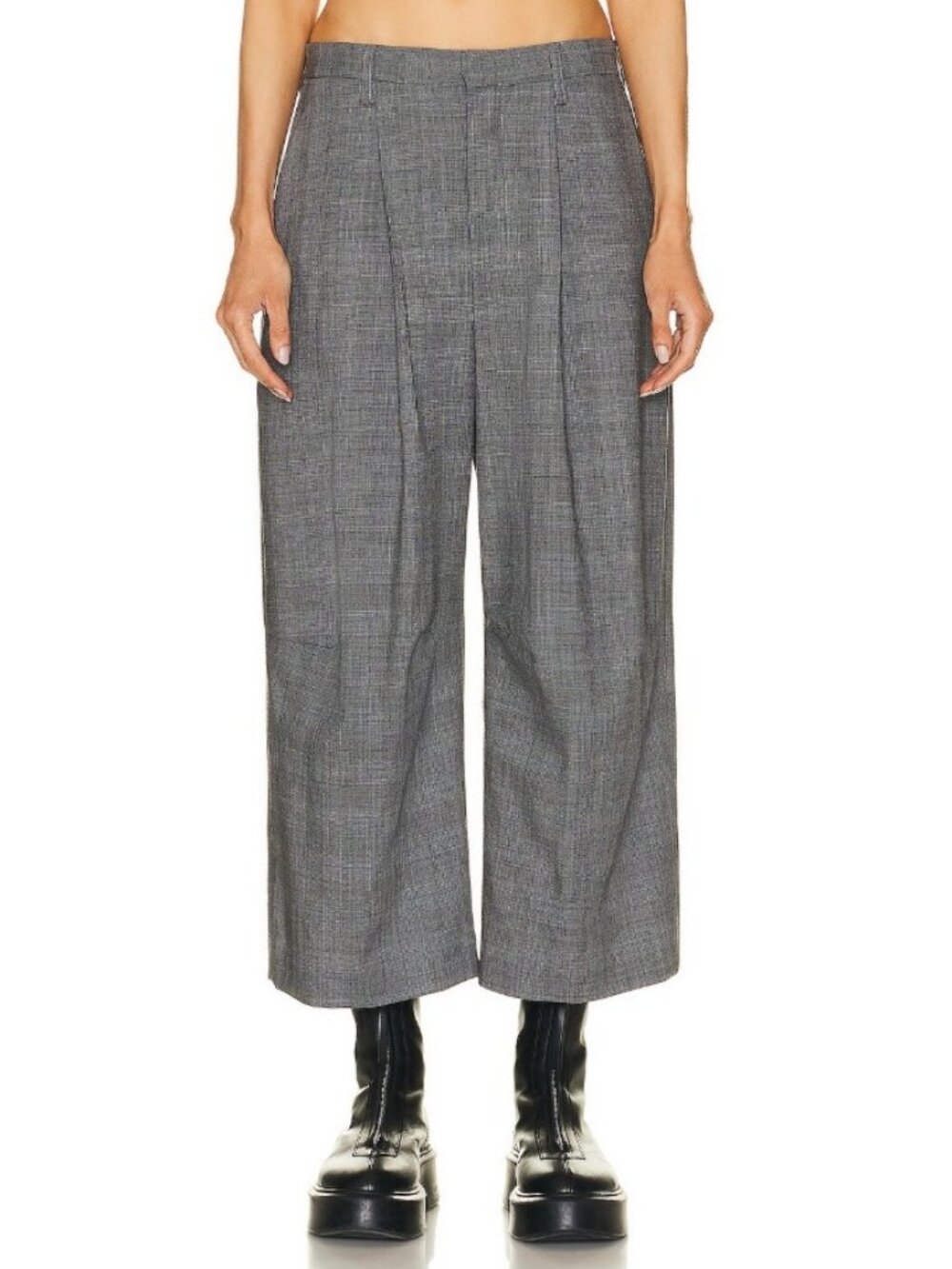 R13 Gray Glen Plaid Check "Articulated Knee Trouser" Pants, Size 27, NWT $795